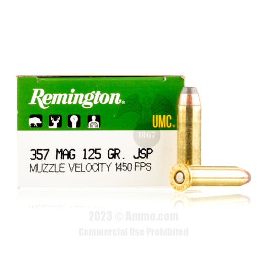 Remington 357 Magnum Ammo - 50 Rounds of 125 Grain JSP Ammunition