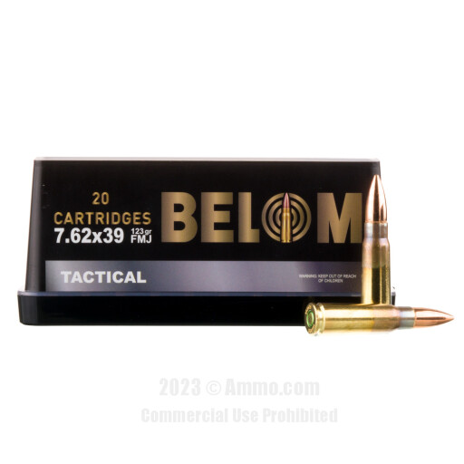 Belom 7.62x39 Ammo - 480 Rounds of 123 Grain FMJ Ammunition