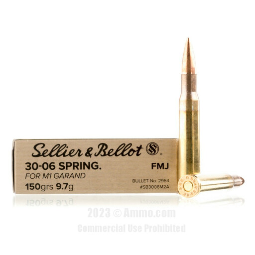 Sellier and Bellot 30-06 Ammo - 20 Rounds of 150 Grain FMJ Ammunition
