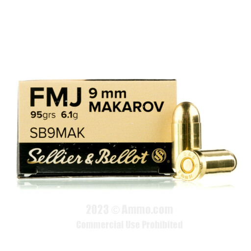 Sellier and Bellot 9mm Makarov  Ammo - 1000 Rounds of 95 Grain FMJ...