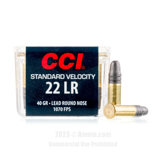 CCI 22 LR Ammo - 100 Rounds of 40 Grain LRN Ammunition