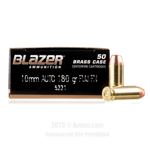 Blazer Brass 10mm Ammo - 50 Rounds of 180 Grain FMJ Ammunition