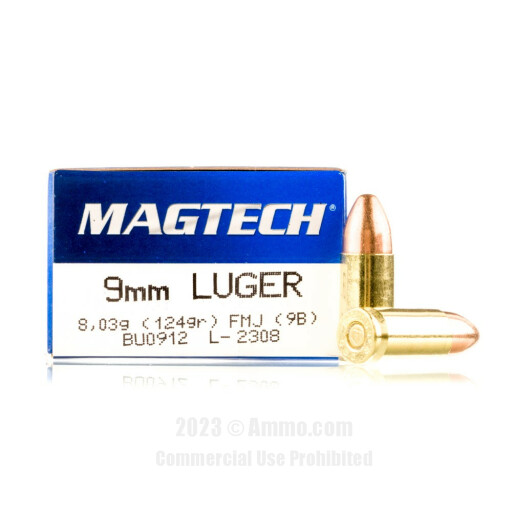 Magtech 9mm Ammo - 1000 Rounds of 124 Grain FMJ Ammunition