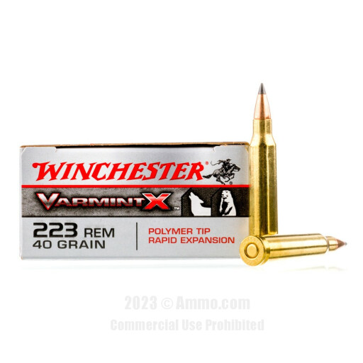 Winchester Varmint-X 223 Rem  Ammo - 20 Rounds of 40 Grain Polymer...