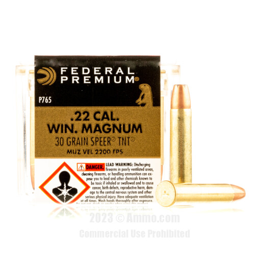 Federal 22 WMR Ammo - 50 Rounds of 30 Grain JHP Ammunition