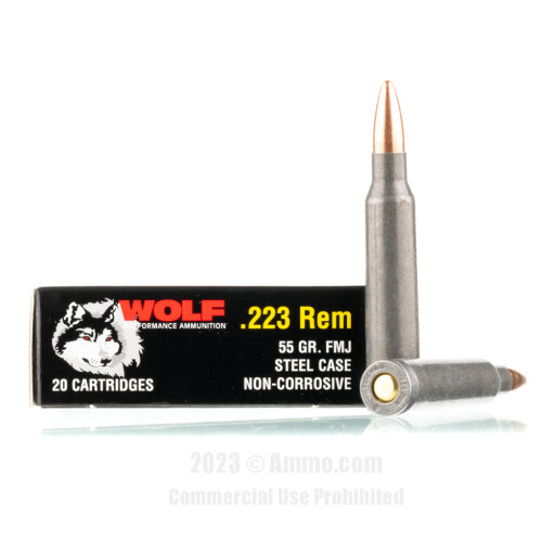 Wolf 223 Rem Ammo - 1000 Rounds of 55 Grain FMJ Ammunition