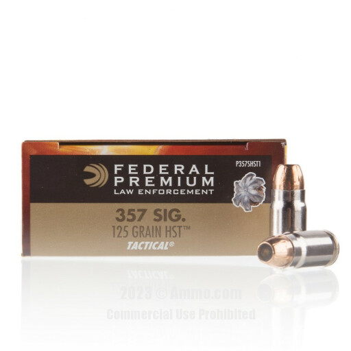 Federal 357 SIG Ammo - 50 Rounds of 125 Grain JHP Ammunition