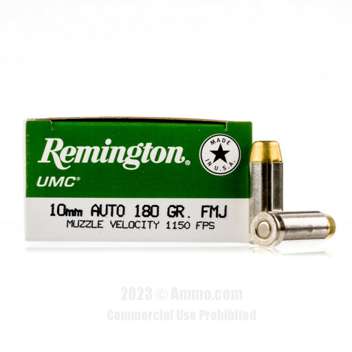 Remington 10mm Ammo - 50 Rounds of 180 Grain MC Ammunition
