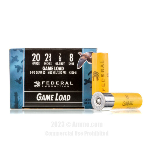 Federal 20 Gauge  Ammo - 25 Rounds of 7/8 oz. #8 Shot (Lead)...