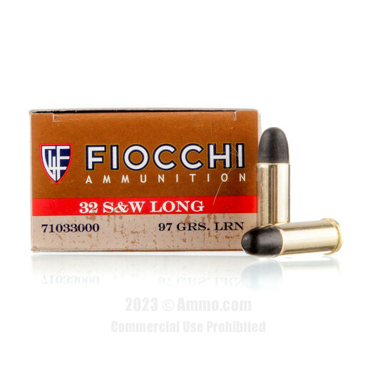 Fiocchi 32 S&W Long Ammo - 50 Rounds of 97 Grain LRN Ammunition