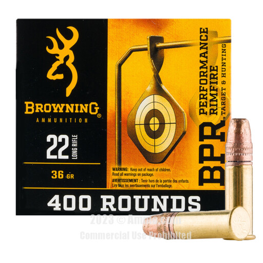 Browning 22 LR Ammo - 400 Rounds of 36 Grain CPHP Ammunition