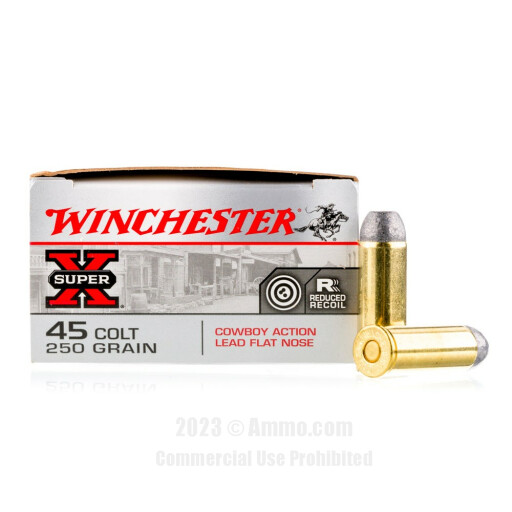Winchester 45 Long Colt Ammo - 50 Rounds of 250 Grain LFN Ammunition