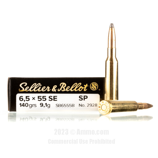 Sellier and Bellot 6.5x55mm  Ammo - 20 Rounds of 140 Grain SP...
