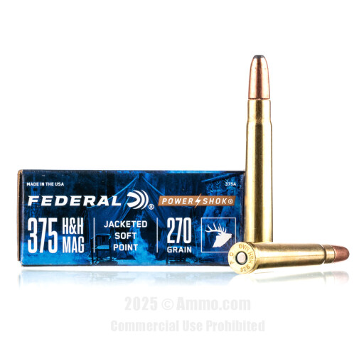 375 H&H Mag Ammo - Federal Power-Shok Ammo SP Federal Power-Shok SP Ammo