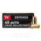 Image of Winchester USA 45 ACP Ammo - 500 Rounds of 230 Grain JHP Ammunition
