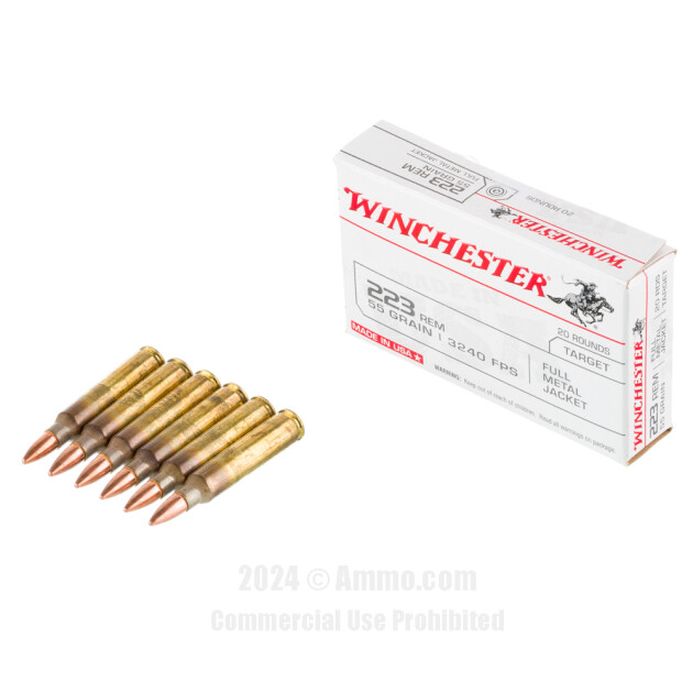 223 Rem - Winchester USA 55 Grain FMJ 600rd Case