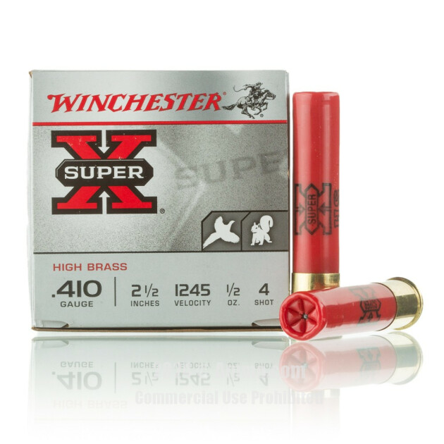 Winchester Super X 410-Gauge Shotgun Shells, High Brass #6, 25-Ct.