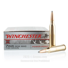 Image of Winchester 7mm Rem Magnum Ammo - 20 Rounds of 150 Grain PP Ammunition
