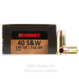 Image of Barnes VOR-TX Handgun 40 S&W Ammo - 20 Rounds of 140 Grain XPB Ammunition
