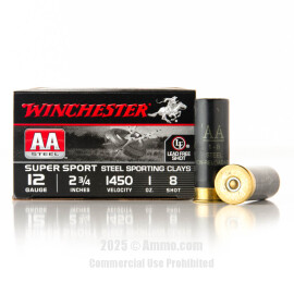 Image of Winchester AA Steel 12 Gauge Ammo - 250 Rounds of 1 oz. #8 Steel Shot Ammunition