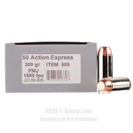 Image of Underwood 50 Action Express Ammo - 200 Rounds of 300 Grain FMJ Ammunition