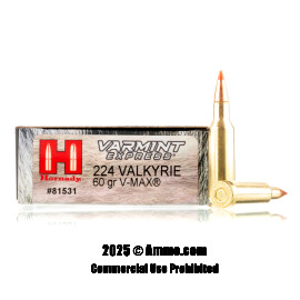 Image of Hornady Varmint Express 224 Valkyrie Ammo - 20 Rounds of 60 Grain V-MAX Ammunition