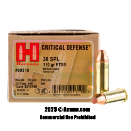 Image of Hornady 38 Special Ammo - 250 Rounds of 110 Grain JHP Ammunition