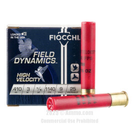 Image For 25 Rounds Of 11/16 oz. #9 Shot 410 Fiocchi Ammunition