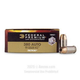 Image of Federal Tactical 380 ACP Ammo - 1000 Rounds of 99 Grain HST JHP Ammunition