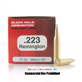 Image of Black Hills Ammunition 223 Rem Ammo - 50 Rounds of 75 Grain HP Ammunition