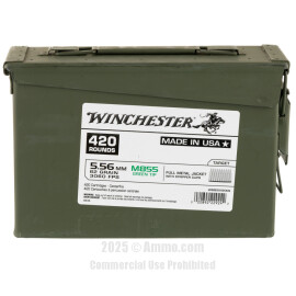 Image of Winchester 5.56x45 Ammo - 420 Rounds of 62 Grain FMJ M855 Ammunition in Ammo Can