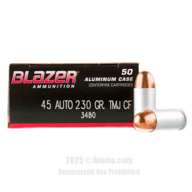 Image of Blazer 45 ACP Ammo - 50 Rounds of 230 Grain TMJ Ammunition