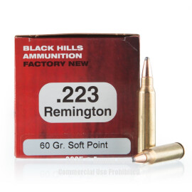 Image of Black Hills Ammunition 223 Rem Ammo - 50 Rounds of 60 Grain SP Ammunition
