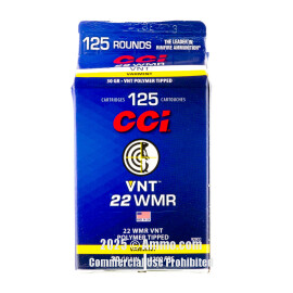 Image of CCI 22 WMR Ammo - 125 Rounds of 30 Grain VNT Ammunition