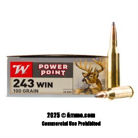 Image of Winchester 243 Win Ammo - 20 Rounds of 100 Grain PP Ammunition