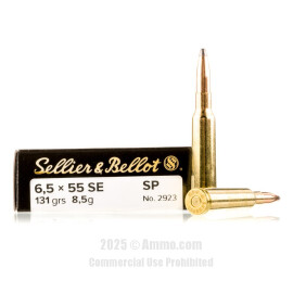 Image of Sellier and Bellot 6.5x55mm Ammo - 20 Rounds of 131 Grain SP Ammunition