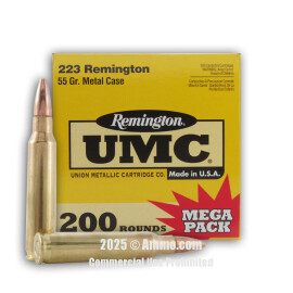 Image of Remington 223 Rem Ammo - 200 Rounds of 55 Grain MC Ammunition