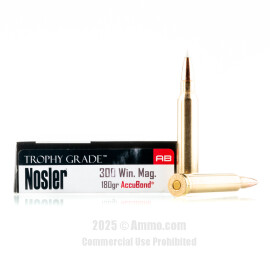 Image of Nosler Trophy Grade Ammunition 300 Win Mag Ammo - 20 Rounds of 180 Grain Polymer Tipped Ammunition