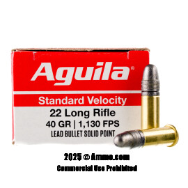 Image of Aguila 22 LR Ammo - 50 Rounds of 40 Grain LRN Ammunition
