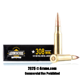 Image of Armscor 308 Win Ammo - 20 Rounds of 147 Grain FMJ Ammunition