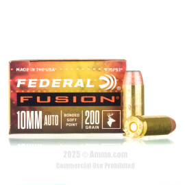 Image of Federal Fusion 10mm Ammo - 20 Rounds of 200 Grain Bonded SP Ammunition