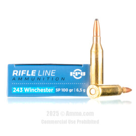 Image of Prvi Partizan 243 Win Ammo - 20 Rounds of 100 Grain SP Ammunition