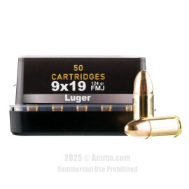 Image of Belom 9mm Ammo - 50 Rounds of 124 Grain FMJ Ammunition