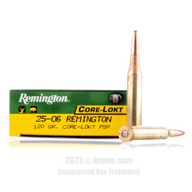 Image of Remington 25-06 Ammo - 20 Rounds of 120 Grain PSP Ammunition