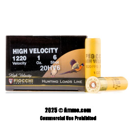 Image of Fiocchi 20 Gauge Ammo - 25 Rounds of 1 oz. #6 Shot (Lead) Ammunition