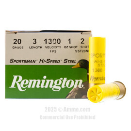 Image of Remington Sportsman Hi-Speed Steel 20 Gauge Ammo - 25 Rounds of 1 oz. #2 Steel Shot Ammunition