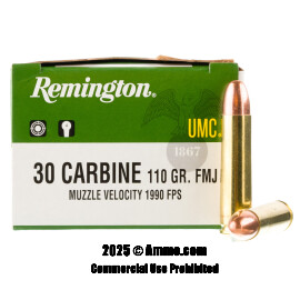 Image of Remington UMC 30 Carbine Ammo - 500 Rounds of 110 Grain MC Ammunition