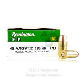 Image of Remington UMC 45 ACP Ammo - 50 Rounds of 185 Grain FMJ Ammunition