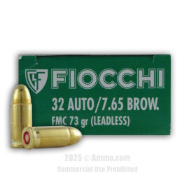 Image of Fiocchi 32 ACP Ammo - 50 Rounds of 73 Grain FMJ Ammunition