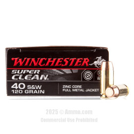 Image of Winchester Super Clean 40 S&W Ammo - 500 Rounds of 120 Grain Lead-Free FMJ Ammunition